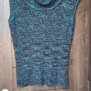 Jones New York Teal and Black M Blouse